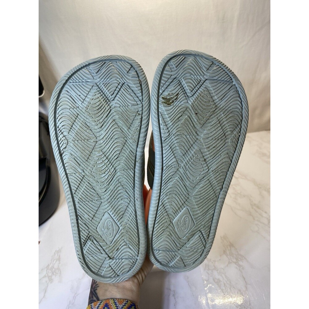 CHACO Chillos Flip Flops Aqua Gray Womens 7 Thong Sandals Everyday Walk - Picture 3 of 7